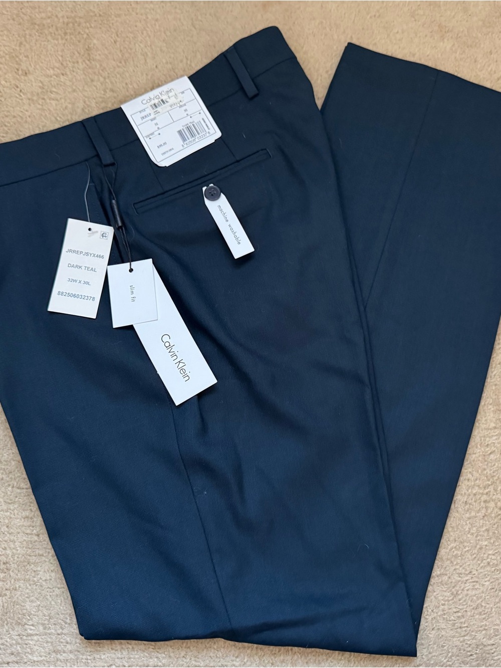 Calvin Klein Men’s Dark Teal Dress Pants